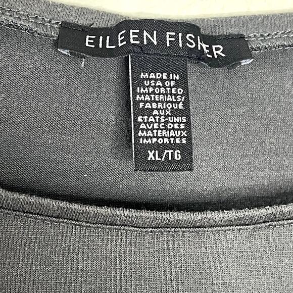 EILLEN FISHER SCOOP NECK TENSEL TANK TOP IN GRAY SIZE XL - Picture 3 of 5